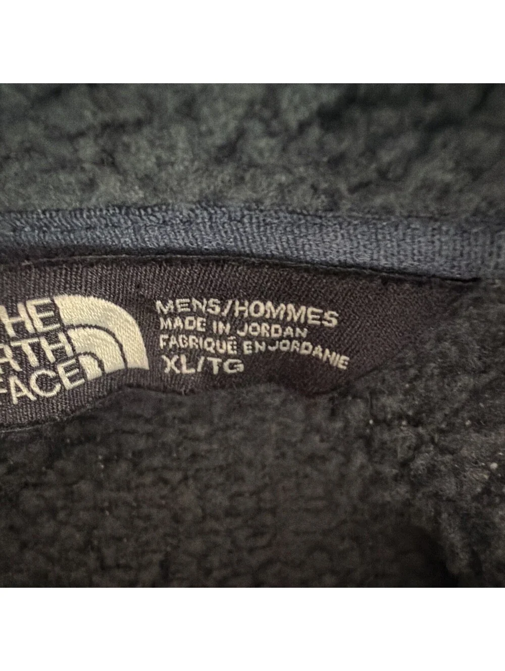 The North Face Men’s Gray Solid Full Zip Logo Stand-Up Short Fleece Jacket XL